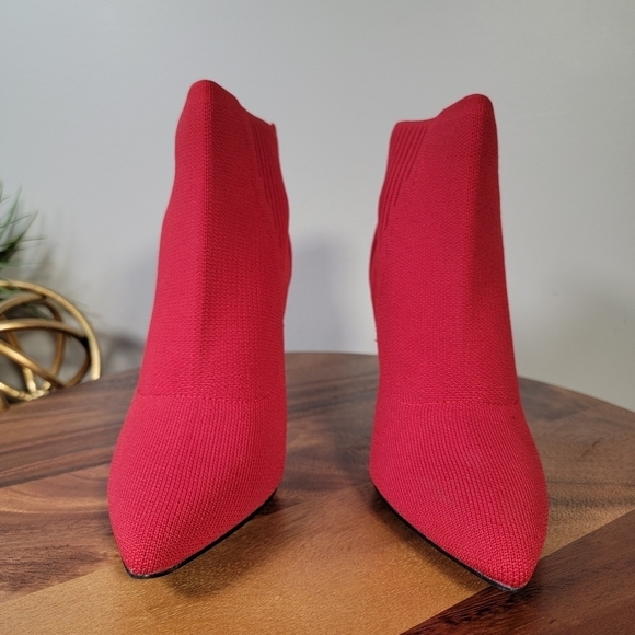 MIA Red sock Knit Stiletto ankle Boots Booties Heels Size 7.5 - Picture 7 of 17